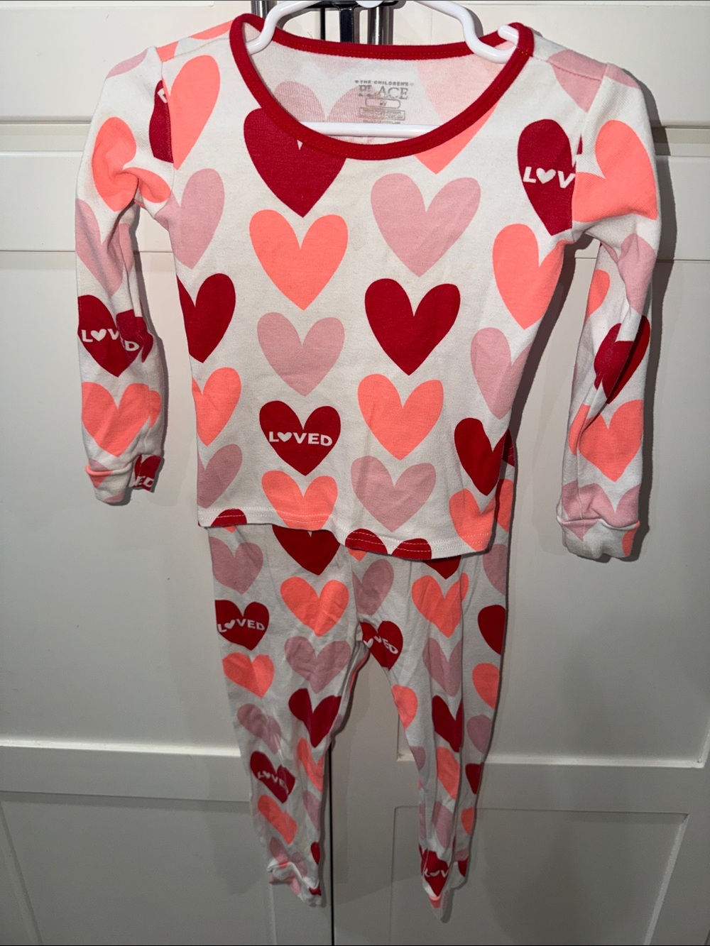 The Children's Place Pink, Red & Coral Heart Pajama Set